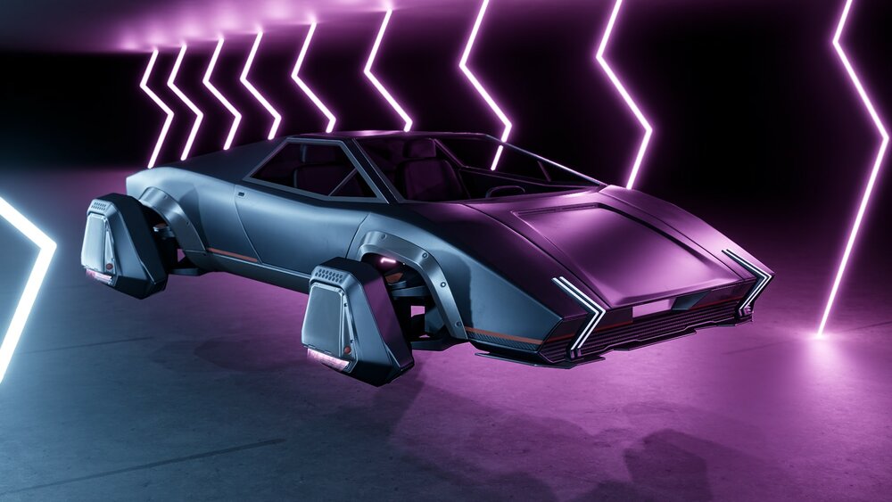 SciFi Cyber Hover Car 2 