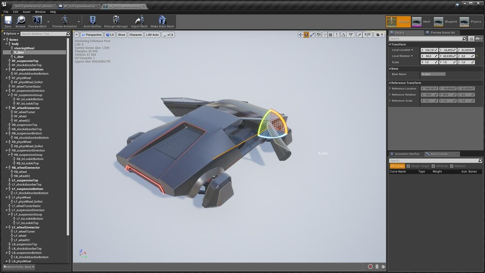 SciFi Cyber Hover Car 2 