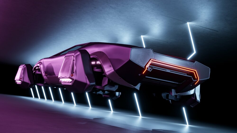 SciFi Cyber Hover Car 2 