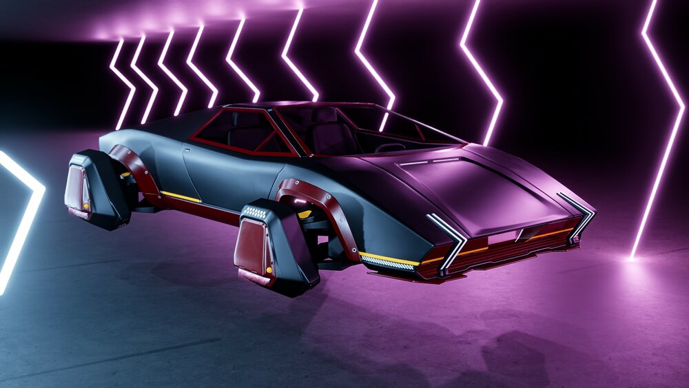 SciFi Cyber Hover Car 2 