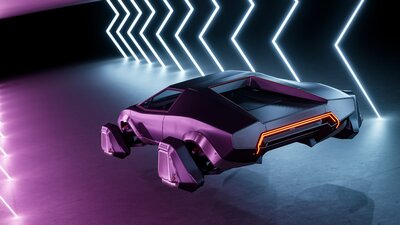 SciFi Cyber Hover Car 2 