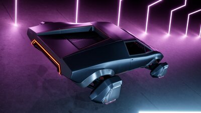 SciFi Cyber Hover Car 2 