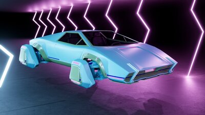 SciFi Cyber Hover Car 2 