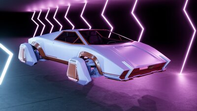 SciFi Cyber Hover Car 2 