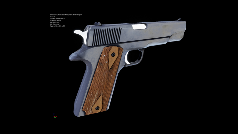 Low Poly Animated 1911 Pistol 