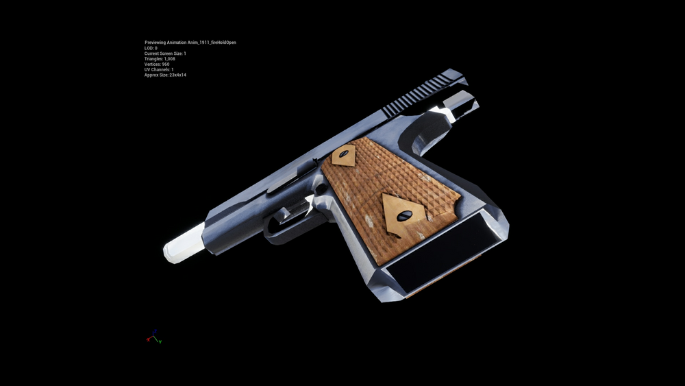 Low Poly Animated 1911 Pistol 