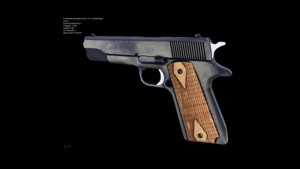 Low Poly Animated 1911 Pistol 