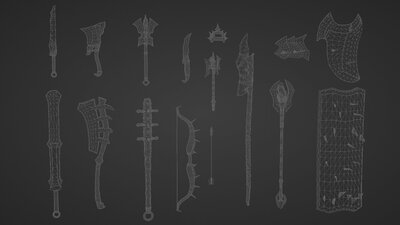 Fantasy Orc Weapon Set 