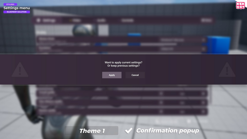 Blueprint Settings Menu - Stylized themes - By Kekdot 