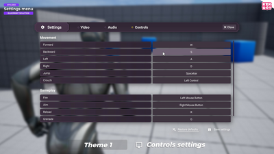 Blueprint Settings Menu - Stylized themes - By Kekdot 