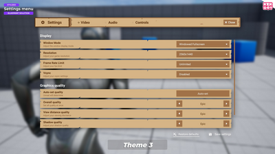 Blueprint Settings Menu - Stylized themes - By Kekdot 