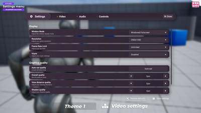 Blueprint Settings Menu - Stylized themes - By Kekdot 