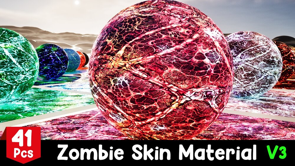 Zombie Skin Material V3 - 41 Pcs 4K Material ( 5 Animated Material ) 