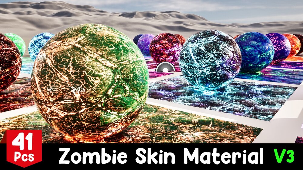 Zombie Skin Material V3 - 41 Pcs 4K Material ( 5 Animated Material ) 