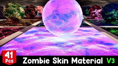 Zombie Skin Material V3 - 41 Pcs 4K Material ( 5 Animated Material ) 