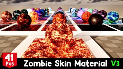 Zombie Skin Material V3 - 41 Pcs 4K Material ( 5 Animated Material ) 