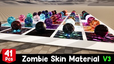 Zombie Skin Material V3 - 41 Pcs 4K Material ( 5 Animated Material ) 