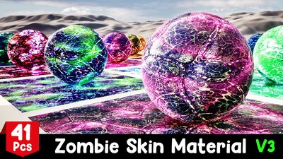 Zombie Skin Material V3 - 41 Pcs 4K Material ( 5 Animated Material ) 