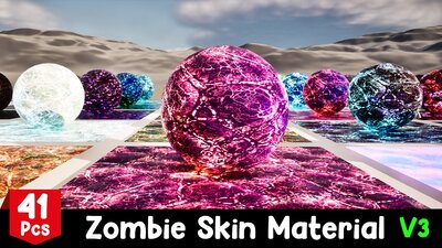 Zombie Skin Material V3 - 41 Pcs 4K Material ( 5 Animated Material ) 