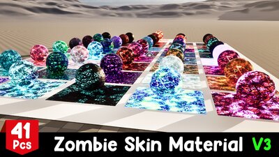 Zombie Skin Material V3 - 41 Pcs 4K Material ( 5 Animated Material ) 