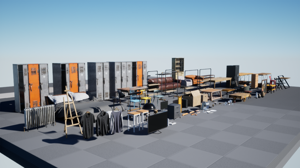 Industrial Furniture Pack 02 