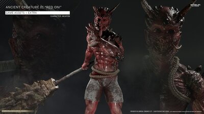 Ancient Creature 01 "Red Oni" - Game Assets + Extra 