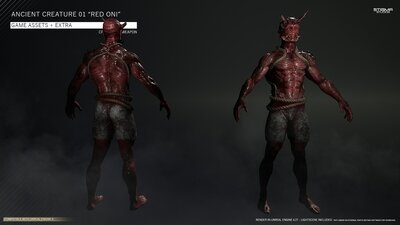 Ancient Creature 01 "Red Oni" - Game Assets + Extra 