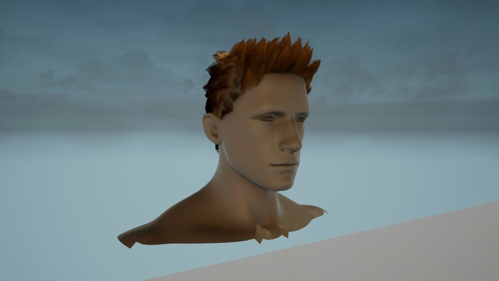 Male Stylized Hair For Game 