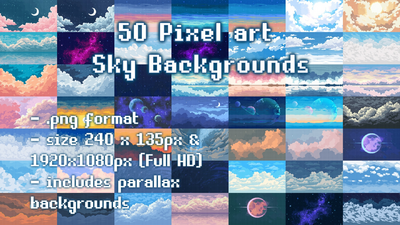 Pixel Skies Background pack 