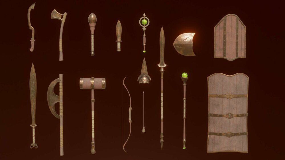 Copper Fantasy Weapon Set 