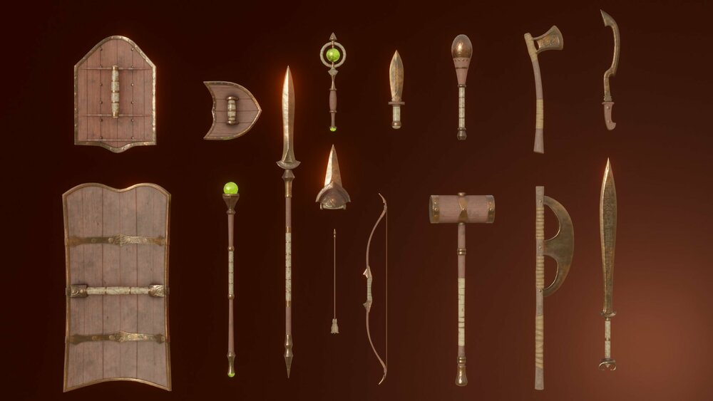 Copper Fantasy Weapon Set 