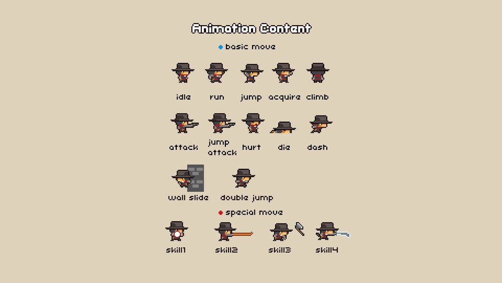 2D Pixel Hero Cowboy 