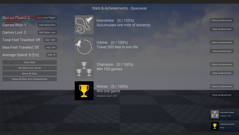 Stats & Achievements Integration 