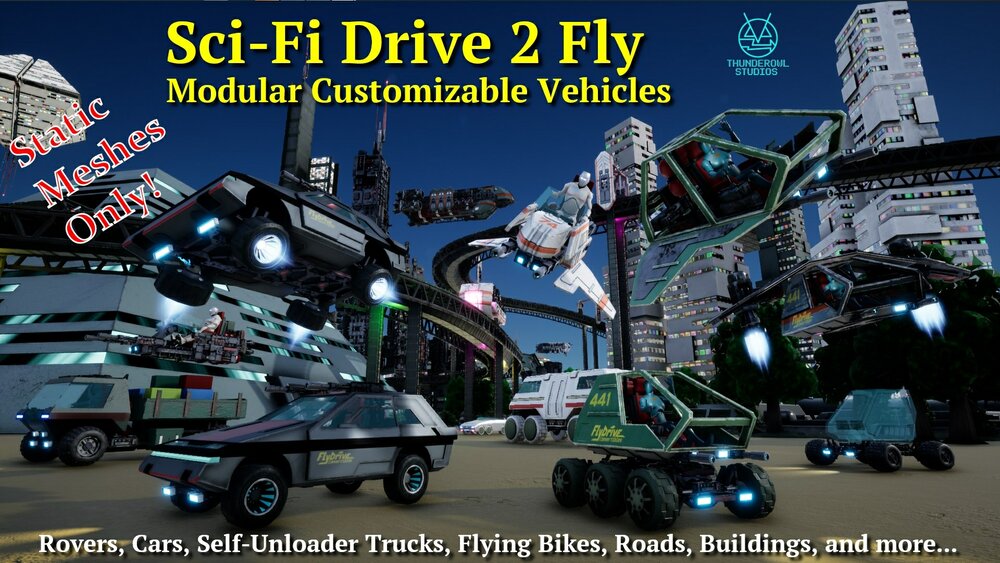 Sci-Fi Drive 2 Fly Transforming Customizable Modular Vehicles 