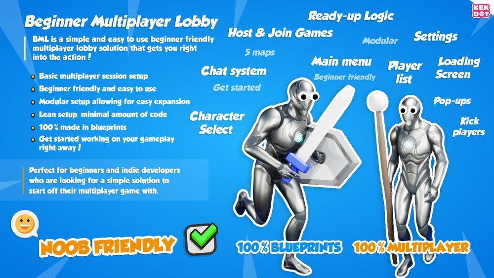 Beginner Multiplayer Lobby - Blueprint Template - By Kekdot 