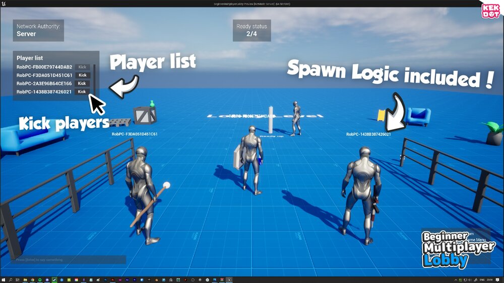 Beginner Multiplayer Lobby - Blueprint Template - By Kekdot 