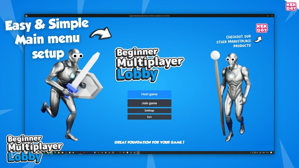 Beginner Multiplayer Lobby - Blueprint Template - By Kekdot 