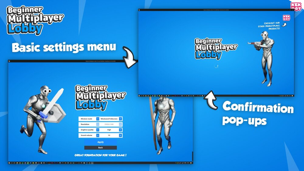 Beginner Multiplayer Lobby - Blueprint Template - By Kekdot 