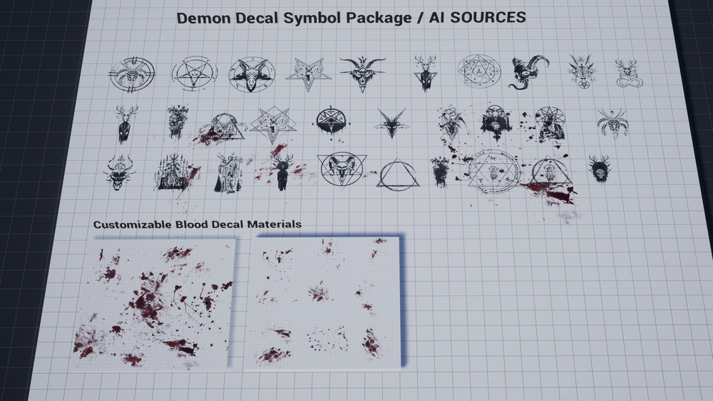 180+ Customizable Horror Decal Pack BUNDLE / AI SOURCE 