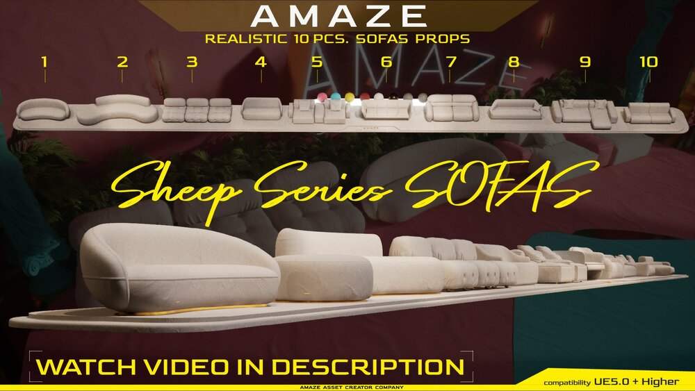 Sofas Realistic Prop Set 1 (Sheep Series) 