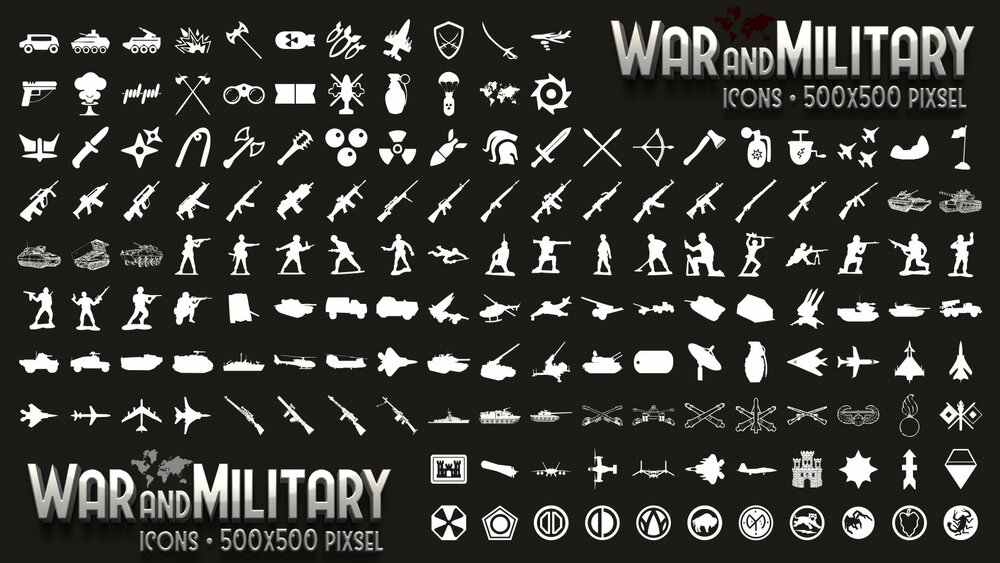 2D War and Military Icons Pack 