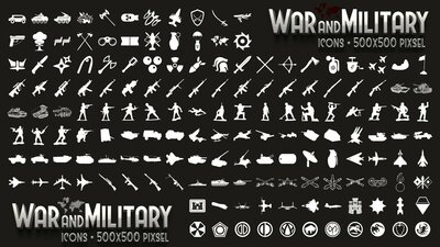 2D War and Military Icons Pack 