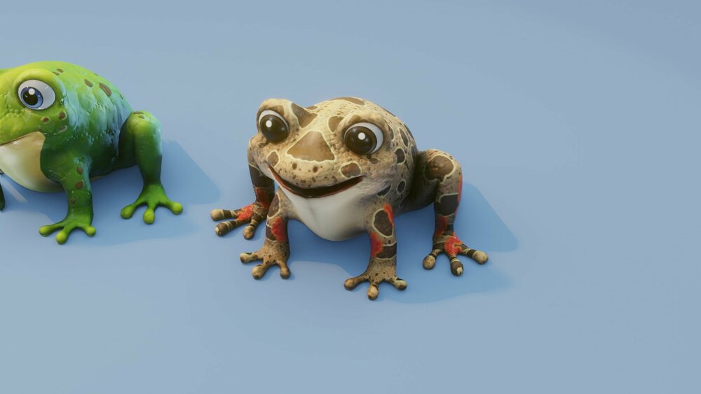 Cartoon Frog Animated 3D Models 