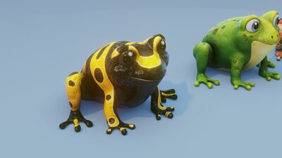 Cartoon Frog Animated 3D Models 