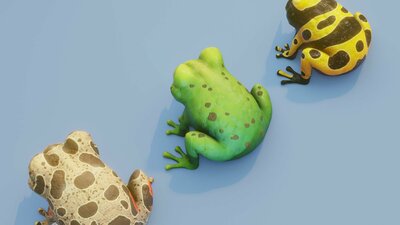 Cartoon Frog Animated 3D Models 