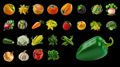 Fruit And Vegetables - Icons 