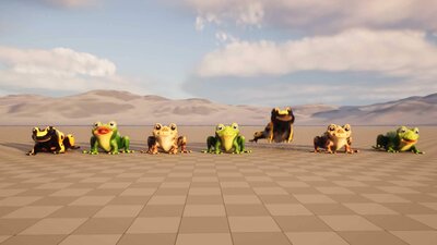 Cartoon Frog Animated 3D Models 