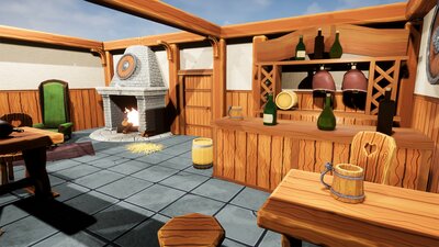 Stylized Tavern Fantasy Medieval Interior Hand-Painted Low Poly Props 