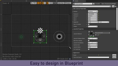 Advanced virtual joystick widget 