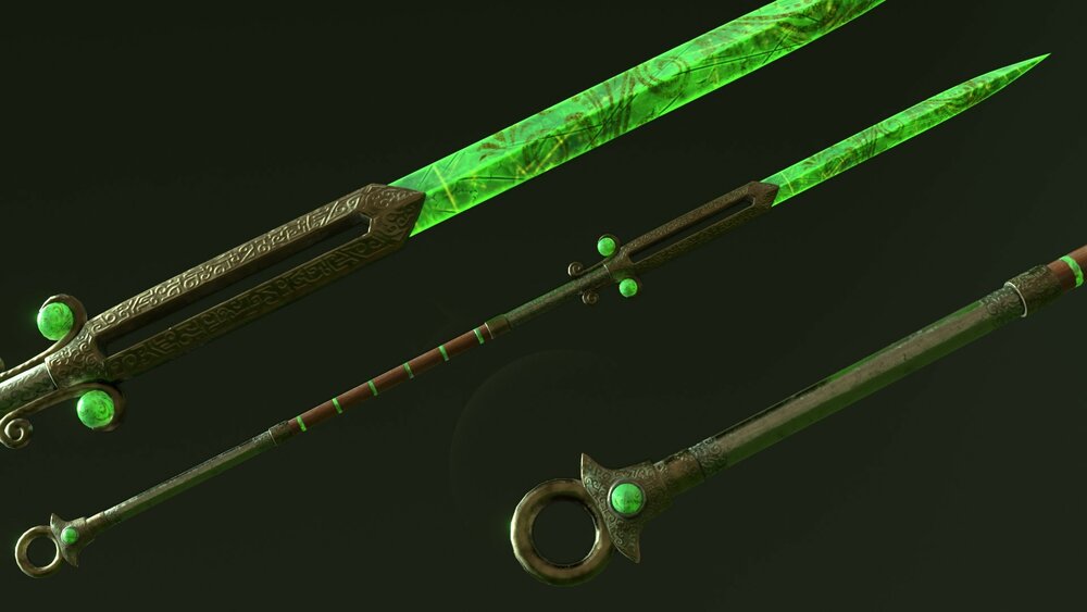 Fantasy Jade Weapon Set 